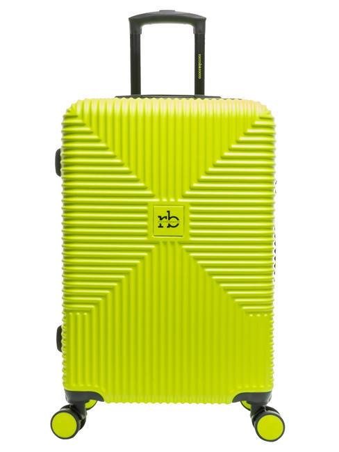 ROCCOBAROCCO ADVENTURE Trolley misura media acid green - Trolley Rigidi