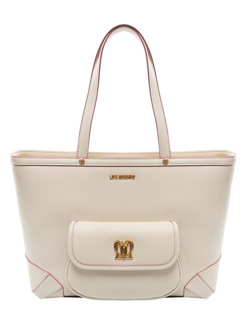 LOVE MOSCHINO TURN LOCK Shopping Bag avorio - Borse Donna