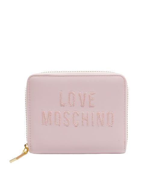 LOVE MOSCHINO PAILLETTES Portafoglio piccolo zip around cipria - Portafogli Donna