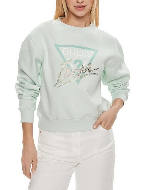 GUESS CN ICONIRT Felpa girocollo misty teal - Felpe Donna