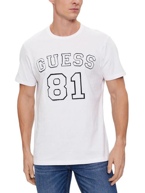 GUESS 81 PATCH T-shirt in cotone purwhite - T-shirt Uomo