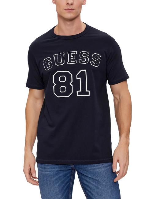 GUESS 81 PATCH T-shirt in cotone smartblue - T-shirt Uomo