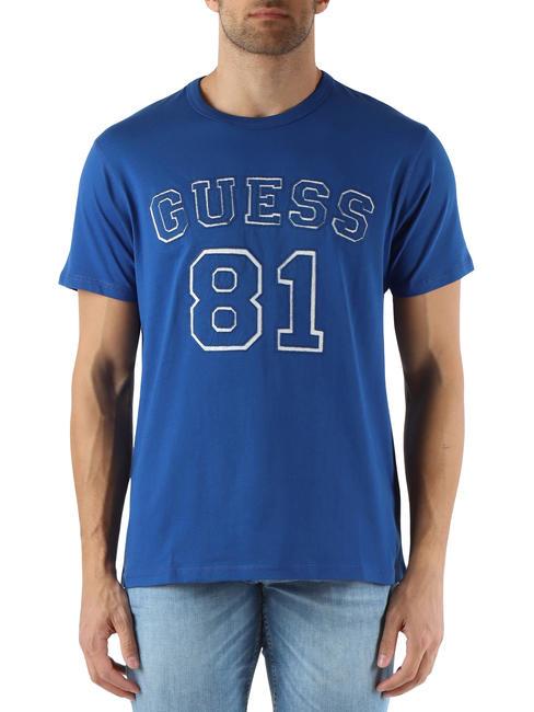 GUESS 81 PATCH T-shirt in cotone blumaya - T-shirt Uomo