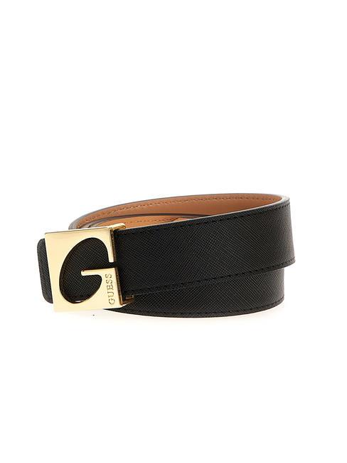 GUESS G BUCKLE Cintura stampa saffiano NERO - Cinture