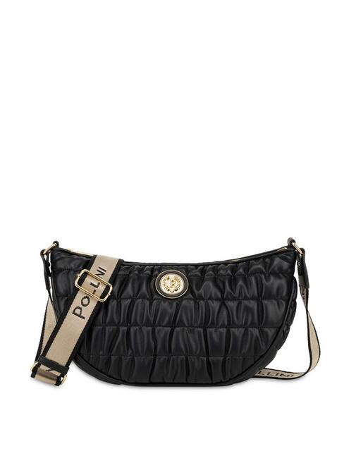 POLLINI WRINKY Borsa goffrata a tracolla Nero - Borse Donna