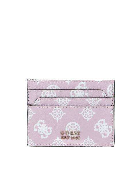 GUESS LAUREL Portacarte piatto pale pink logo - Portafogli Donna