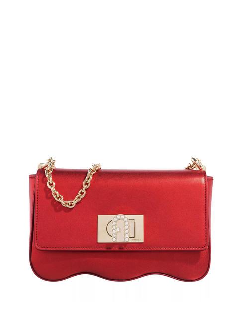 FURLA 1927 Borsa mini in pelle metallizzata rosso veneziano - Borse Donna