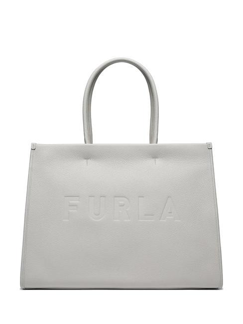 FURLA OPPORTUNITY Borsa tote grande in pelle marshmallow+nero - Borse Donna