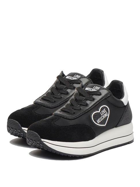 LOVE MOSCHINO RUN 40 Sneakers con inserti glitter Nero - Scarpe Donna