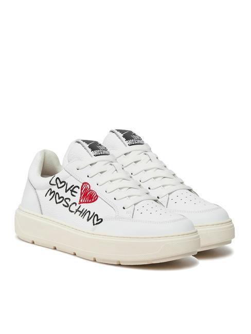 LOVE MOSCHINO BOLD 40 Sneakers in pelle bianco - Scarpe Donna