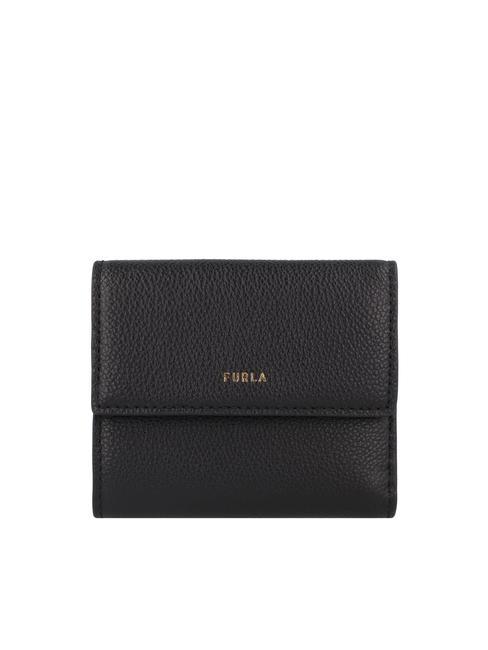 FURLA GOCCIA Portafoglio bifold medio in pelle Nero - Portafogli Donna