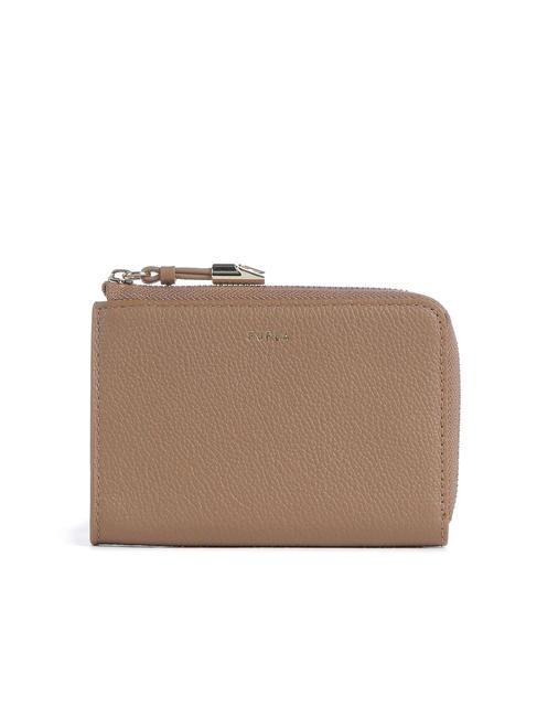 FURLA GOCCIA Portacarte in pelle con zip deserto - Portafogli Donna