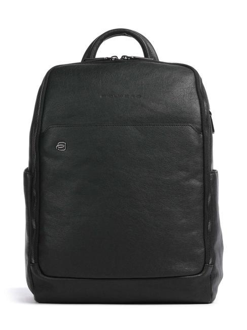 PIQUADRO BLACK SQUARE Zaino in pelle porta pc 14" Nero - Zaini da lavoro porta PC