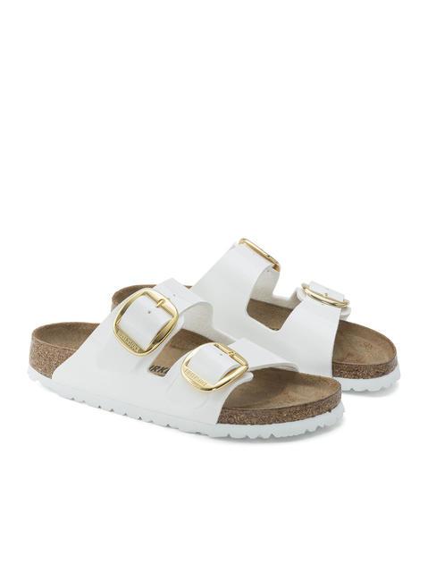 BIRKENSTOCK ARIZONA BIG BUCKLE Sandalo ciabatta vernice patent white - Scarpe Donna