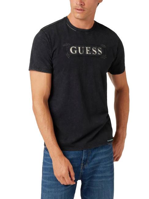 GUESS APPLIQUE T-shirt in cotone jetbla - T-shirt Uomo