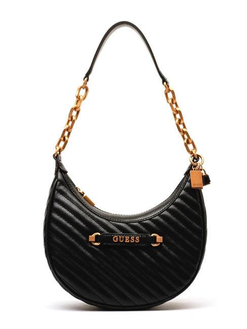 GUESS SELA Borsa trapuntata a mezzaluna NERO - Borse Donna