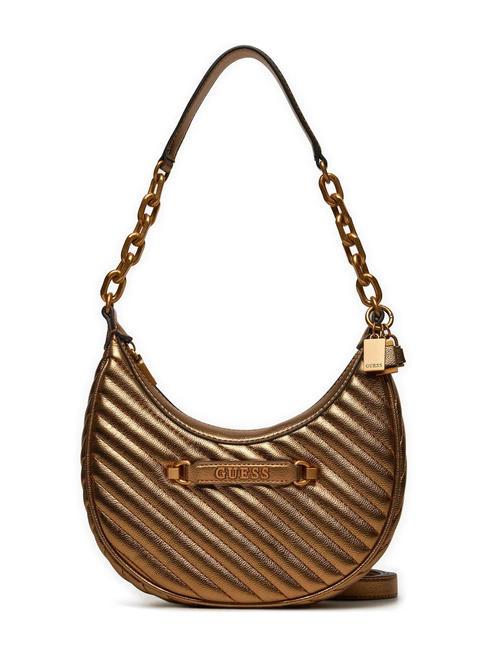 GUESS SELA Borsa a spalla metallizzata bronze - Borse Donna