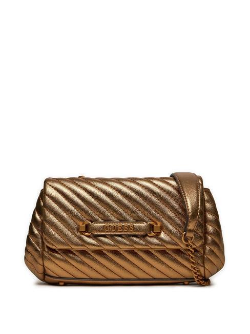 GUESS SELA Borsa convertible metallizzata bronze - Borse Donna