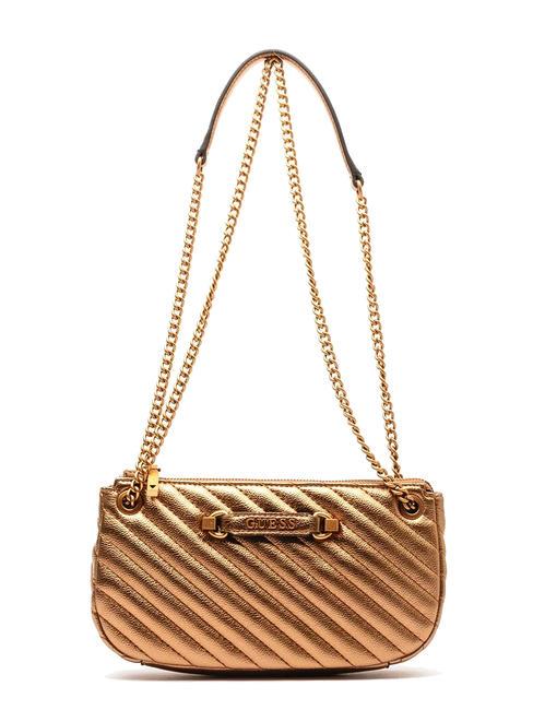 GUESS SELA Borsa metallizzata a tracolla bronze - Borse Donna