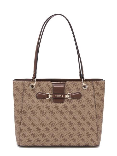 GUESS NOLANA Borsa shopper a spalla latte logo/brown - Borse Donna