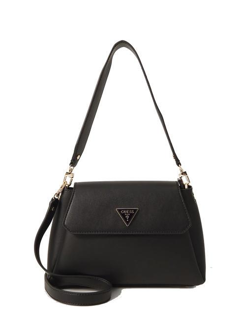 GUESS SORA Borsa a spalla con flap e tracolla NERO - Borse Donna