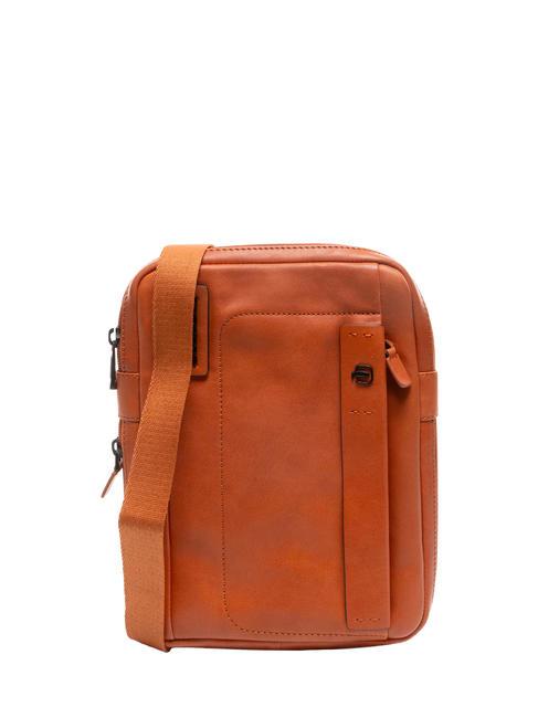 PIQUADRO X18 Borsello grande in pelle arancio2 - Tracolle Uomo