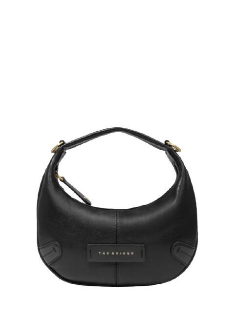 THE BRIDGE FLAVIA Borsa piccola in pelle con tracolla Nero Oro - Borse Donna