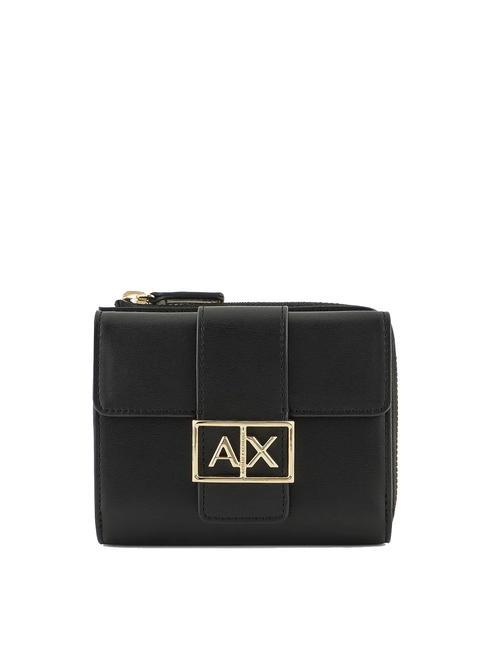 ARMANI EXCHANGE A|X BUCKLE Portafoglio mini con patta e zip Nero - Portafogli Donna