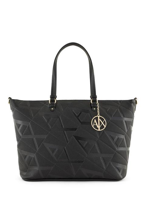 ARMANI EXCHANGE LOGO EMBOSSED Borsa shopper a spalla black/black - Borse Donna