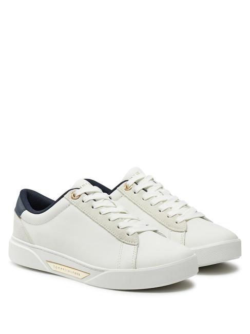 TOMMY HILFIGER CHIC COURT Sneakers in pelle ecru - Scarpe Donna