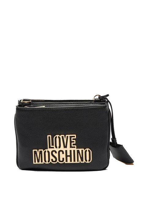 LOVE MOSCHINO METALLIC LOGO Borsa a tracolla Nero - Borse Donna