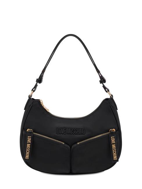 LOVE MOSCHINO EASY GO Borsa sacca a spalla in nylon Nero - Borse Donna