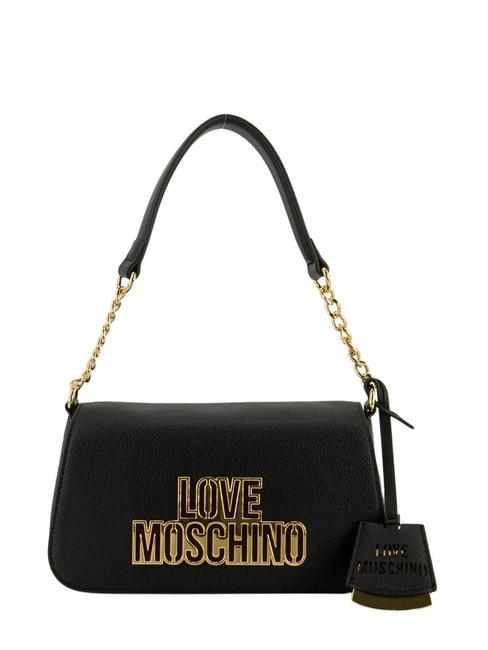 LOVE MOSCHINO METALLIC LOGO Borsa a spalla con tracolla Nero - Borse Donna