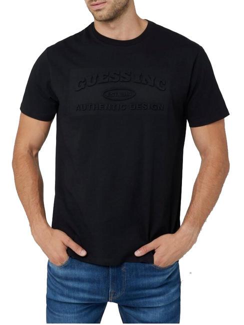 GUESS CLUB LOGO T-shirt con logo in rilievo jetbla - T-shirt Uomo