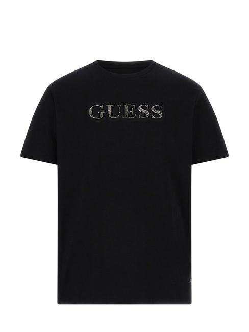 GUESS EMBELLISHED LOGO  T-Shirt in cotone jetbla - T-shirt Uomo