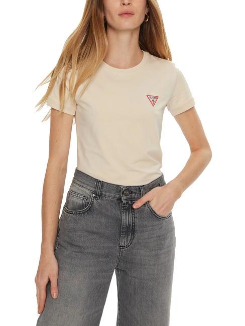 GUESS MINI TRIANGLE T-shirt slim fit pearl oyster - T-shirt e Top Donna