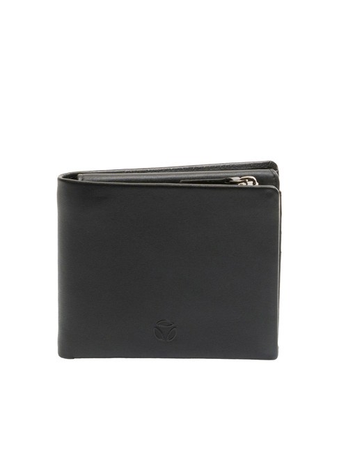 MOMO DESIGN LOGO EMBOSSED Portafoglio portamonete flap pelle black - Portafogli Uomo