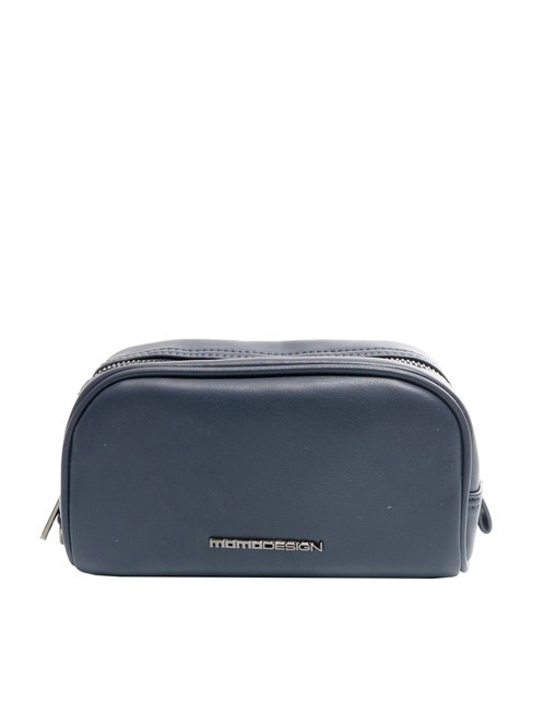 MOMO DESIGN METALLIC LOGO Beauty pochette doppia zip blue - Beauty Case