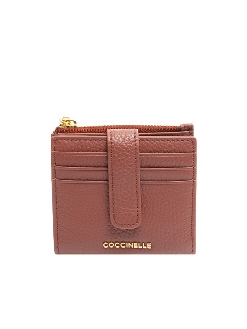 COCCINELLE METALLIC SOFT Mini Portafoglio in pelle brandy - Portafogli Donna