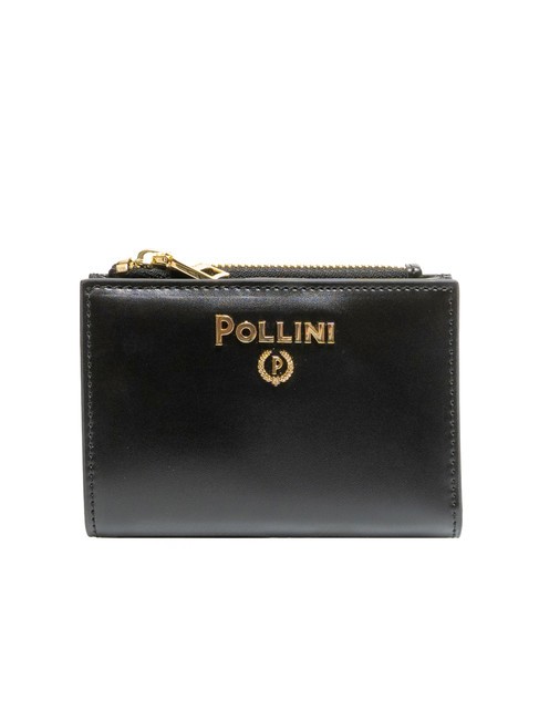 POLLINI METALLIC LOGO Portafoglio portamonete piccolo Nero - Portafogli Donna