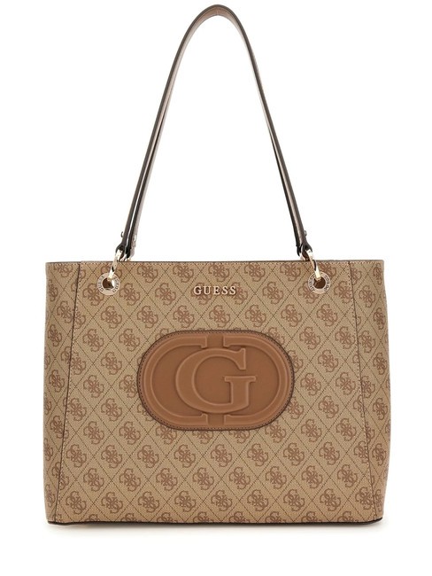 GUESS ECO MIETTA NOEL  Shopping Bag latte logo/brown - Borse Donna