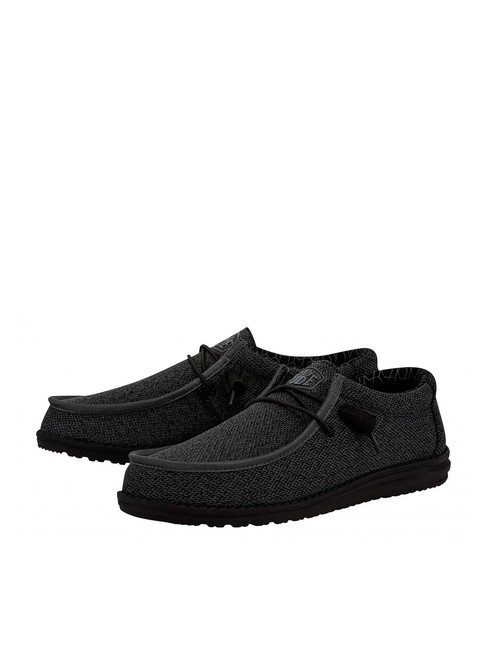 HEY DUDE WALLY SOX Mocassini calzata easy-on micro total black - Scarpe Uomo