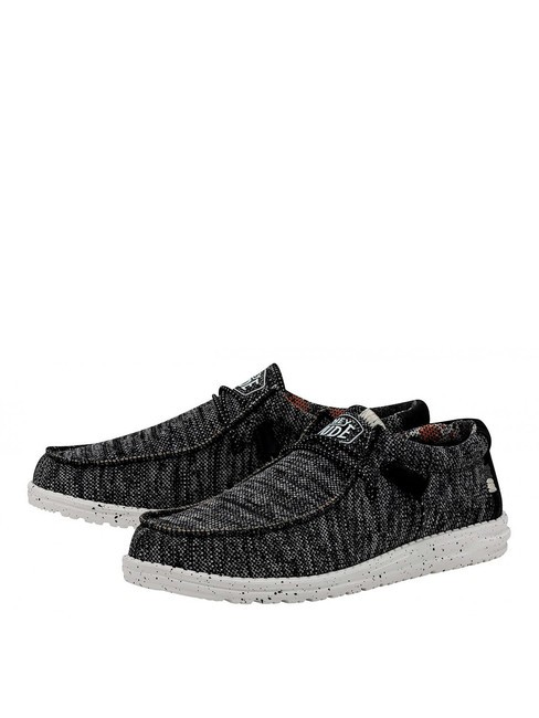 HEY DUDE WALLY SOX STITCH Scarpa mocassino easy-on black/white - Scarpe Uomo