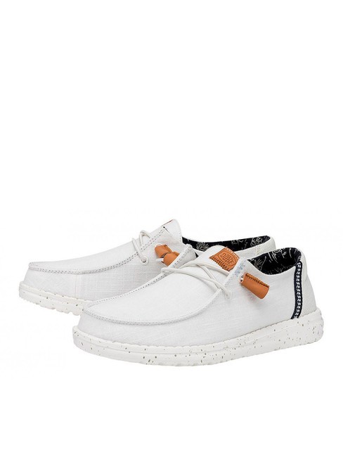 HEY DUDE WENDY WASHED CANVAS Scarpa easy-on in tela white - Scarpe Donna