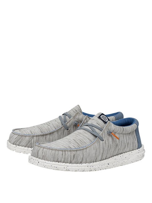 HEY DUDE WALLY JERSEY Scarpa easy-on in tessuto melange light grey - Scarpe Uomo