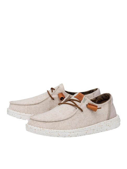 HEY DUDE WENDY WASHED CANVAS Scarpa easy-on in tela cream - Scarpe Donna