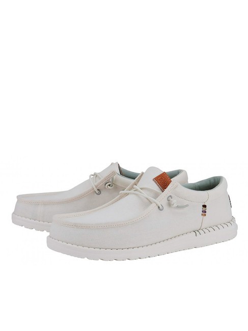 HEY DUDE WALLY FUNK NYLON CRAFT Mocassini in tessuto chambray stone white - Scarpe Uomo