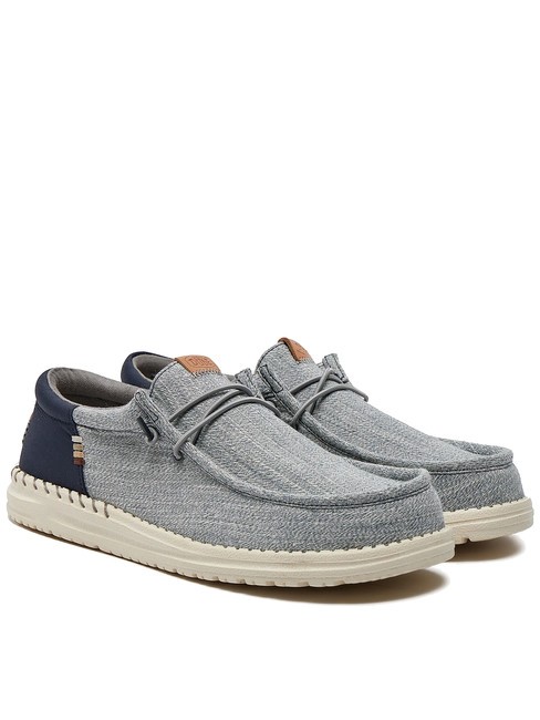 HEY DUDE WALLY FUNK NYLON CRAFT Mocassini in tessuto chambray navy - Scarpe Uomo