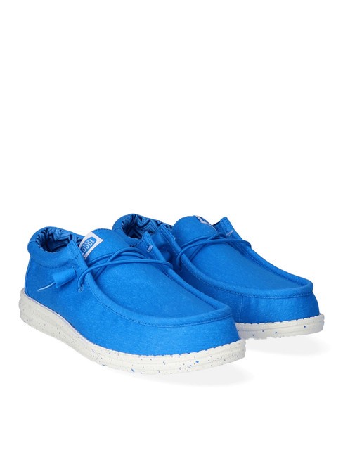 HEY DUDE WALLY CANVAS M Mocassini easy-on in tela blue - Scarpe Uomo