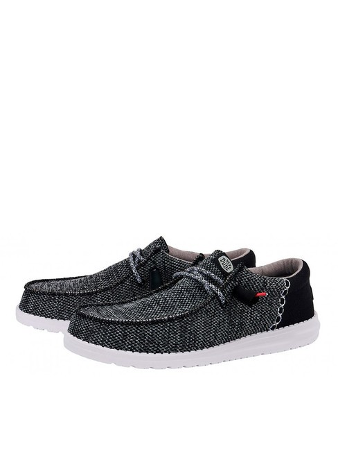 HEY DUDE WALLY FUNK OPEN MESH Mocassini easy-on in tessuto mesh black/white - Scarpe Uomo